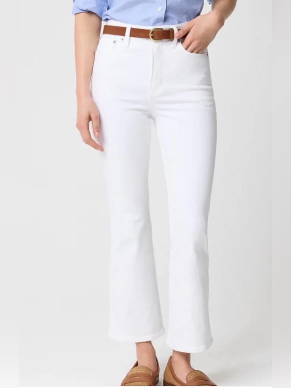 J. Crew White High-Rise Flare Jeans